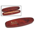 Rosewood Oval Single Pen Box